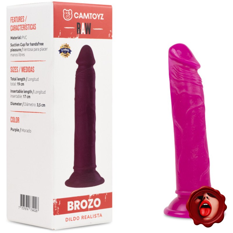 CAMTOYZ DILDO REALISTA BROZO ROSADO 19 CM