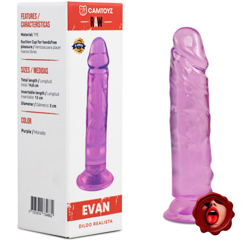 CAMTOYZ DILDO REALISTA EVAN MORADO 13 CM
